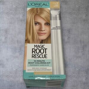 L'Oreal Paris Magic Root Rescue Permanent Hair‎ Color 9 Light Blonde 1 Pack. NIB